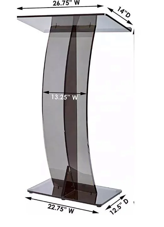 Contemporary Clear Acrylic Lectern & Podium with Storage Shelf Teacher Podium