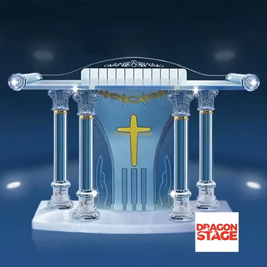 Dragonstage Konferenzpult aus organischem Glas, Acryl, mit abgewinkelter Lesefläche